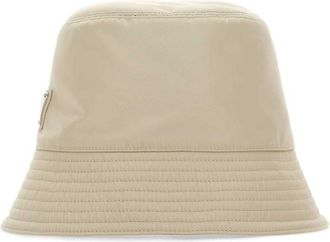 Prada Beige Logo Bucket Hat