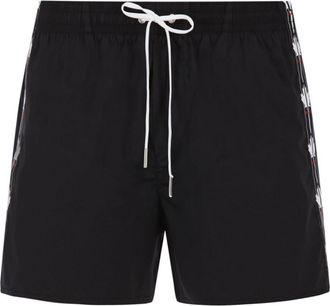 Dsquared2 Mens Maple Leaf Logo Black Swim Shorts - Size Medium