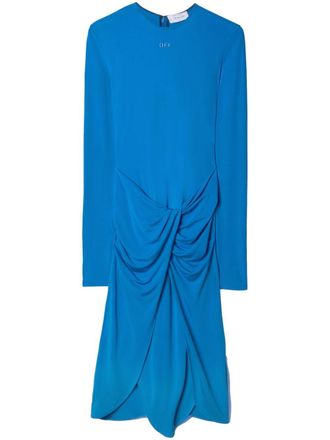 Off-white twist-detail midi dress - women - Viscose/Elastane - 40 - Blue