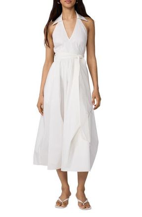 Diane Von F&uuml;rstenberg Nova Faux Wrap Cotton Poplin Wrap Sundress in White at Nordstrom, Size X-Large