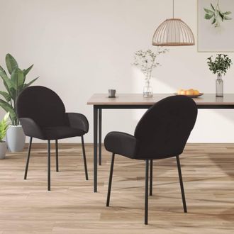 vidaXL Sillas De Comedor 2 Unidades Cuero Sint&eacute;tico Negro Vidaxl