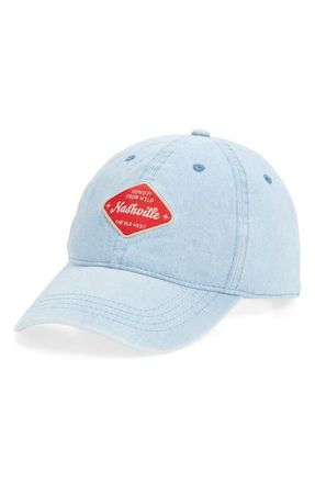 BP. Denim Graphic Baseball Cap in Medium Wash at Nordstrom