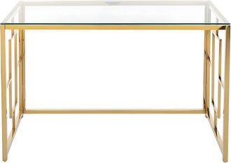 VENTE-UNIQUE.COM Escritorio tradicional cristal templado dorado