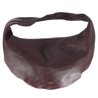 Khaite Medium Olivia Hobo Bag in Burgundy Calfskin Leather