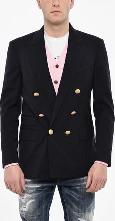 Dsquared2 Giacca a Doppiopetto Con Tasche ad Aletta e Bottoni Effetto Dorato Dsquared2