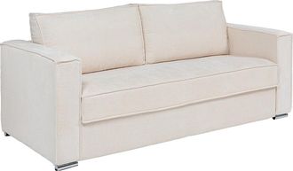 Vente-Unique Vente-unique - Divano Letto 4 Posti A Ribalta Letto Con Doghe Larghe 160cm Mater. 22cm Memory Foam In Tessuto Testurizzato Beige - Loreto