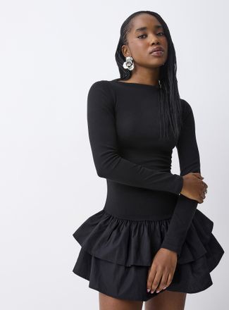 Only Womens Poplin skirt boat-neck dress