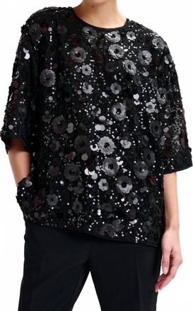 Essentiel Sequin Embellished Top In Black