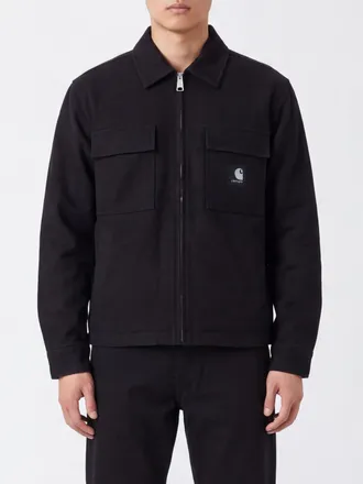 Carhartt Work in Progress Wool Blend Shirt Jacket with Zip Closure and Logo Patch