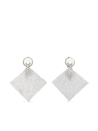 Rosantica Frizz embellished clip-on earrings - Silver
