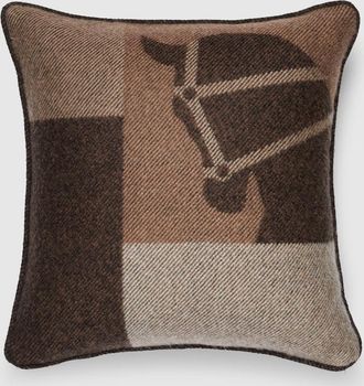 Gucci Wool Jacquard Cushion, Brown