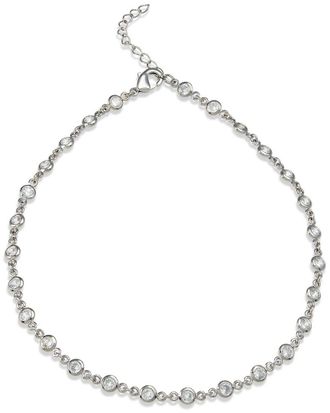 Savvy Cie Jewels Rhodium Plated Cz Anklet
