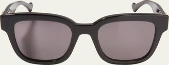 Gucci Oversized Rectangle Acetate Sunglasses