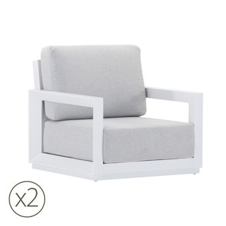 Kerama Pack de 6 sillas de exterior de aluminio verde y cuerda