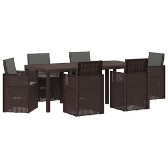 vidaXL Conjunto De Comedor De Jard&iacute;n 7 Pcs Marr&oacute;n Y Antracita Pp Vidaxl