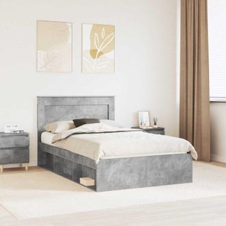 vidaXL vidaXL Struttura del letto Calcestruzzo 120 x 200 cm Pino massello