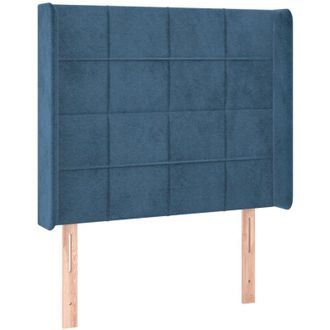 vidaXL Cabecero Con Led De Terciopelo Azul Oscuro 83x16x118/128 Cm Vidaxl