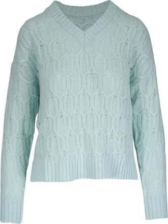 Kinross Cashmere Maglione con scollo a V - Blu