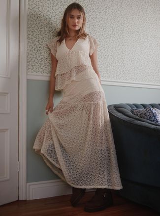 Twik Womens Lace maxi skort