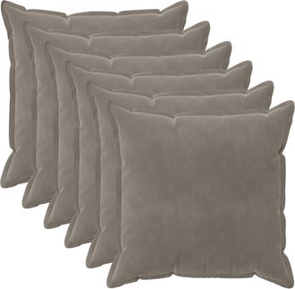 vidaXL Funda De Almohada 6 Pcs Houten Gris Claro 55 X 55 Cm Terciopelo Vidaxl