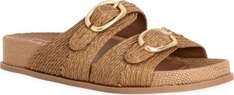 Shushop Demi Slide Sandal in Brown Woven at Nordstrom, Size 8.5