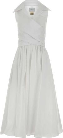 Patou White Draped Midi Dress