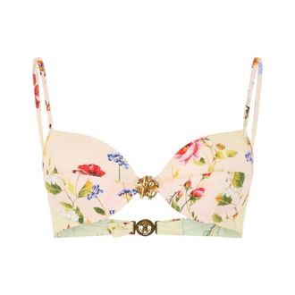 Roberto Cavalli Bikinis, female, Multicolor, Size: XS Miami Flowers Print Bikini Top
