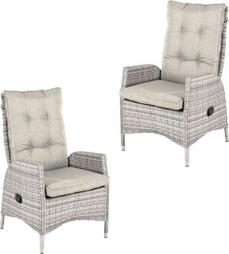 EDÈN JARDÍ Pack 2 sillones ergonomicos resistentes gris claro