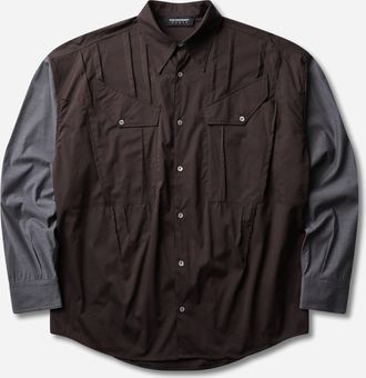 Kiko Kostadinov Women s Weka Shirt Wood Brown Stripe