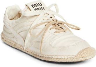 Miu Miu Espadrille Sneaker in Ecru at Nordstrom, Size 11Us
