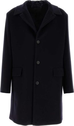 Prada Middernachtblauwe Wolmix Jas