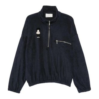 Song for the Mute Zip Funnel Pullover - Heren - Coltruien - Blauw - S - Truien & Vesten