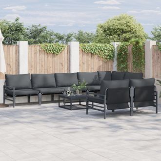 Berkfield Home Garden Sofa Set 8 pcs Anthracite Steel
