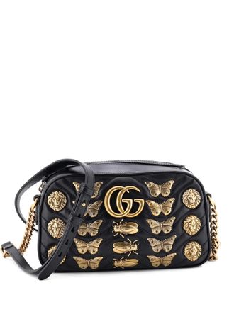 Gucci GG Marmont Shoulder Bag Embellished Matelasse Leather Small crossbody bag - Black