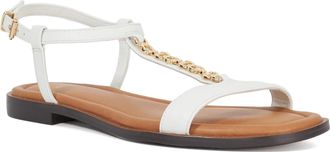 Dune London Womens Ladies Lollipops - Leather Chain Detail Open Toe Sandals - White - Size UK 4