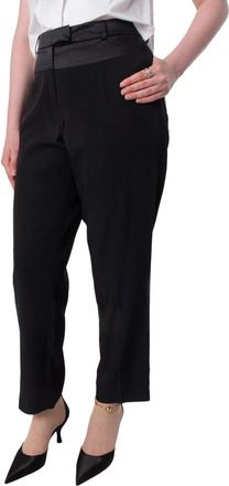 Ferragamo Cady Parte Opaca Tailored Trousers in Black, Brand Size 48 ( US Size 14 )