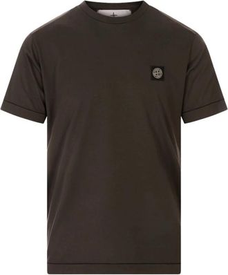Stone Island T-shirt met korte mouwen - Heren - T-shirts - Groen - M - Katoen - Tops