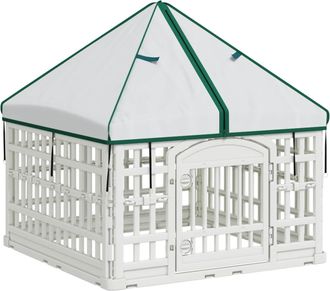 vidaXL Ejercicio De Perro De 4 Paneles Con Techo 88 X 88 X 112 Cm Vidaxl