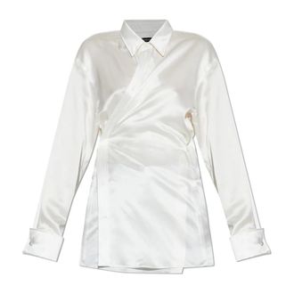 Balenciaga Wrap Shirt - female - Balenciaga - Shirts - White - XS - Blouses & Shirts