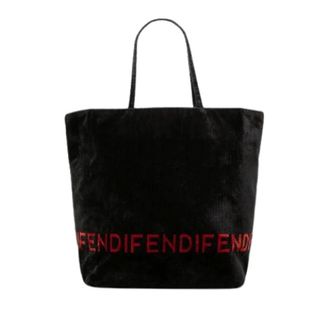 Fendi Pre-owned Velour Tote Bag - Dames - Pre-owned - Zwart - Maat: ONE Size Velours