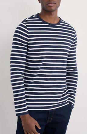 Seasalt Cornwall Sailor Stripe Long Sleeve T-Shirt in Breton Maritime Chalk at Nordstrom, Size Xx-Large