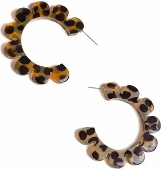 Sunshine Tienda Womens Flower Earrings In Tortoise