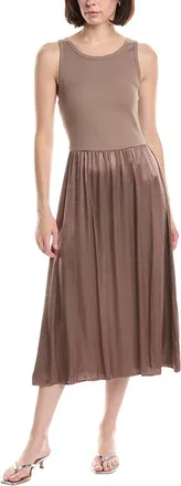 Michael Stars Bridgette Mixed Media Midi Dress