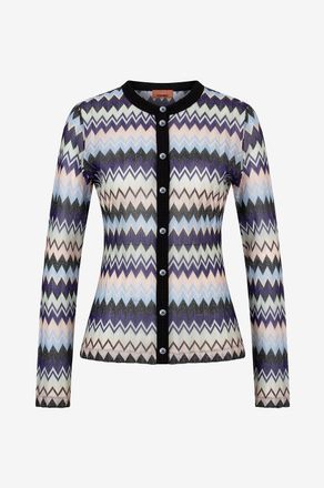 Missoni Feiner taillierter Cardigan mit glitzerndem Fischgrat-Muster
