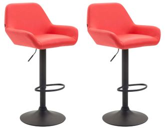 Clp Set 2 Taburetes De Bar Braga En Cuero Pu Rojo Negro