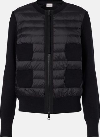 Moncler Tricot down-paneled virgin wool cardigan