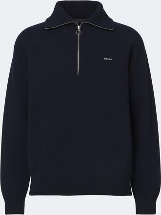 Prada Wool and cashmere half-zip sweater