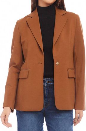 Karen Kane Ponte Knit Blazer In Cognac