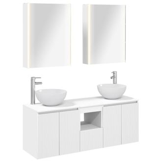 vidaXL Juego De Muebles De Ba&ntilde;o 5 Uds. Blanco Madera De Ingenier&iacute;a Vidaxl