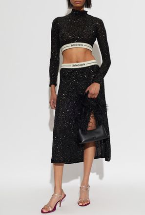 Palm Angels Sequin Skirt, Womens, Black